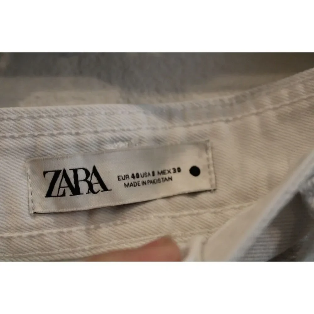 Zara marine straight raw hem white jeans size 8 - Picture 3 of 6